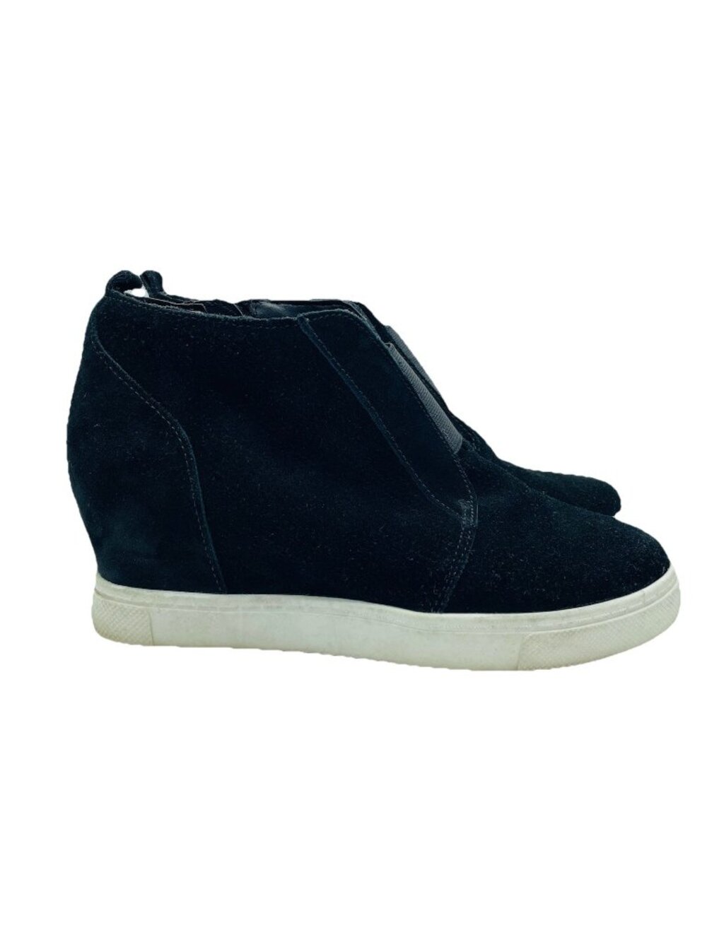 Steve Madden Womens Shoe Size 10M Black Leather Wavery Comfort Hidden Wedge Heel